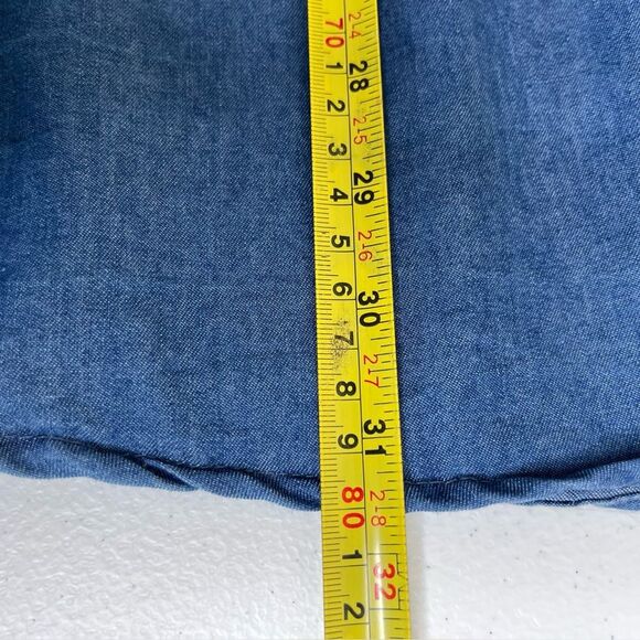 Audrey Lane Chambray Denim Popover Tunic Long Sleeve Roll Tab Cotton Women 2X - Picture 12 of 13